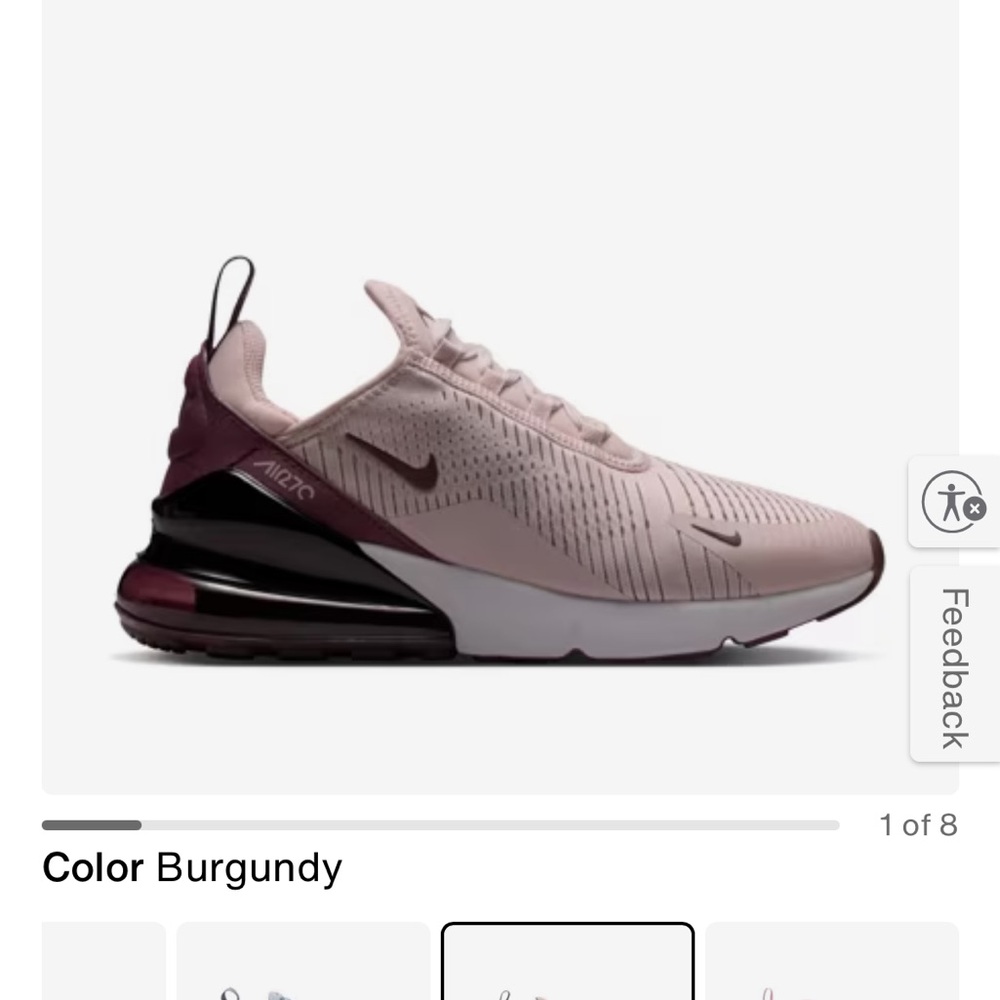 Nike Women's Sneakers in Burgundy and Pink